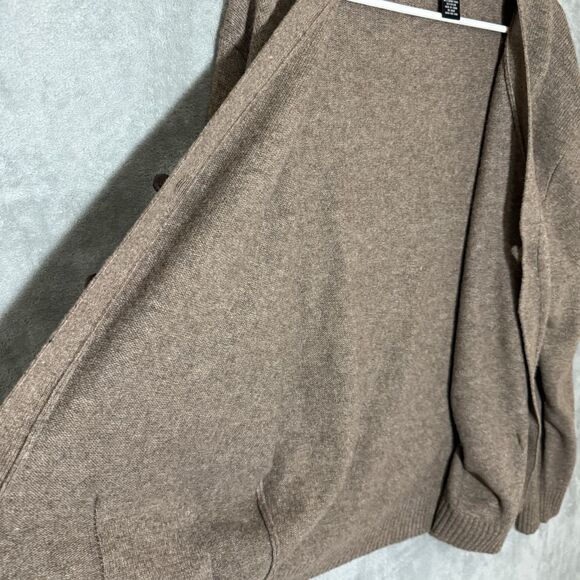 Jos A Bank Executive Sweater L Mens Beige Lambswool Cardigan Grandpa Grunge - Picture 7 of 8